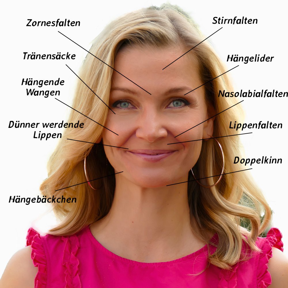 Christina Schmid Gesichtsyoga – Problemzonen des Gesichts: Stirnfalten, Nasolabialfalten, Hängewangen und mehr